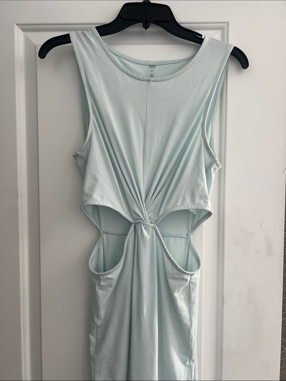 Beyond Yoga Light Blue Twist-Back Cutout Dress